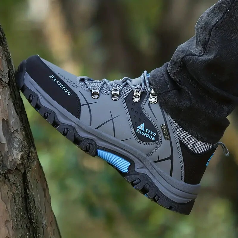 (image for) TENGOO Outdoor Hiking Shoes PU Soft Trekking Waterproof Lace-up Mountaineering Travel Walking Sneaker